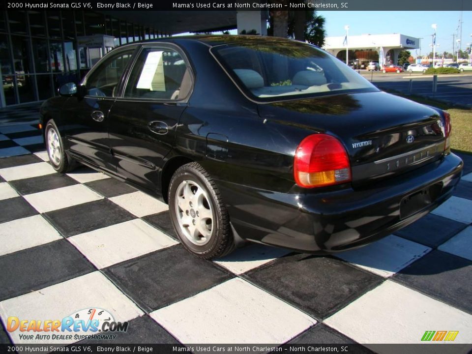 2000 Hyundai Sonata GLS V6 Ebony Black / Beige Photo #9