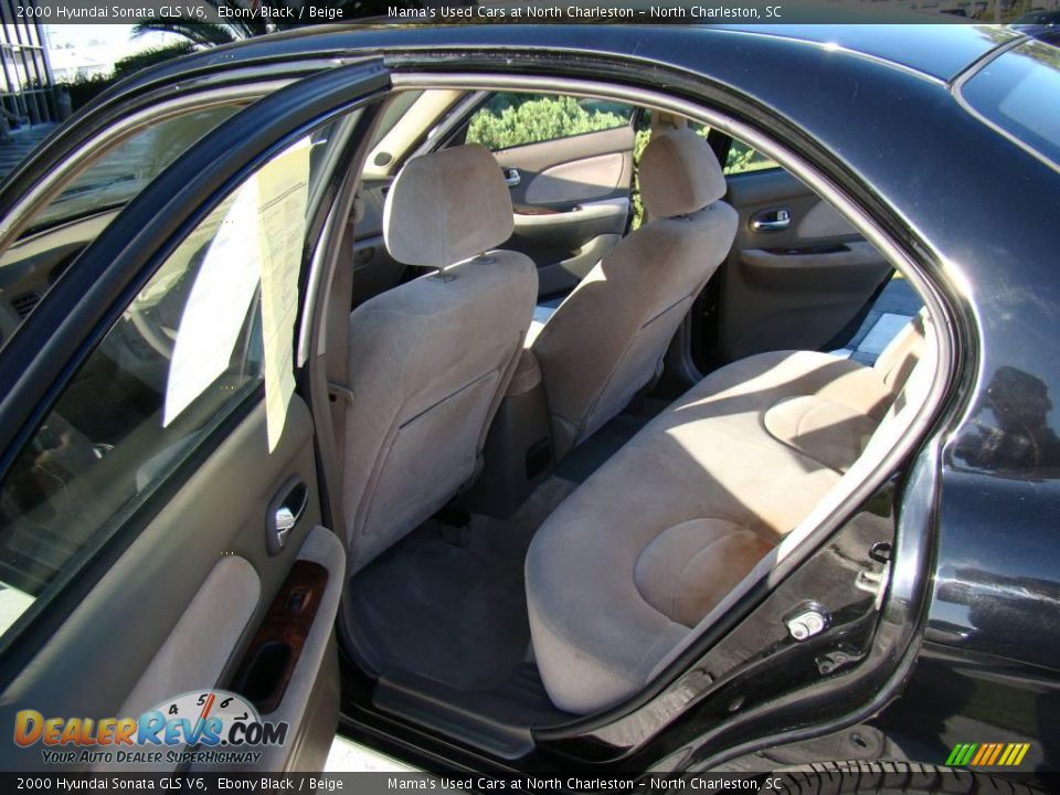 2000 Hyundai Sonata GLS V6 Ebony Black / Beige Photo #11