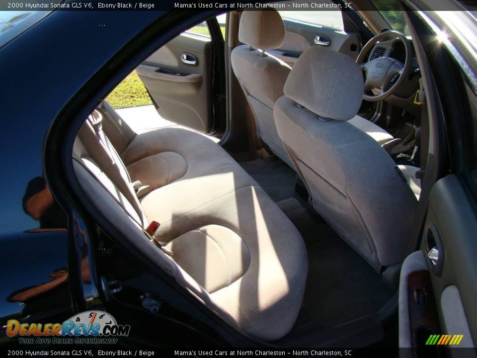 2000 Hyundai Sonata GLS V6 Ebony Black / Beige Photo #13