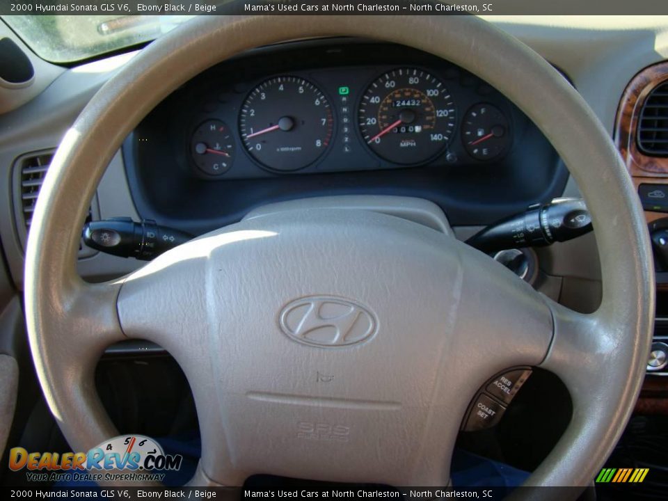 2000 Hyundai Sonata GLS V6 Ebony Black / Beige Photo #18