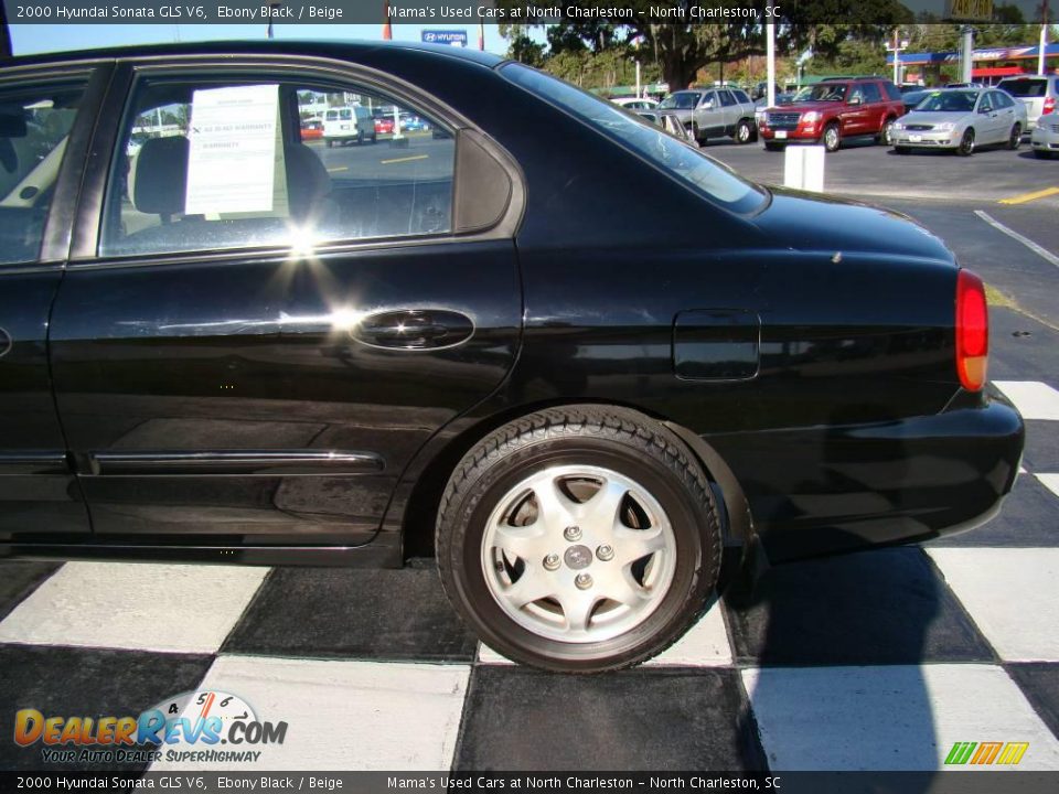 2000 Hyundai Sonata GLS V6 Ebony Black / Beige Photo #24