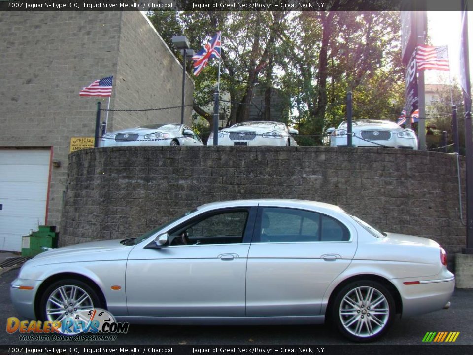 2007 Jaguar S-Type 3.0 Liquid Silver Metallic / Charcoal Photo #3