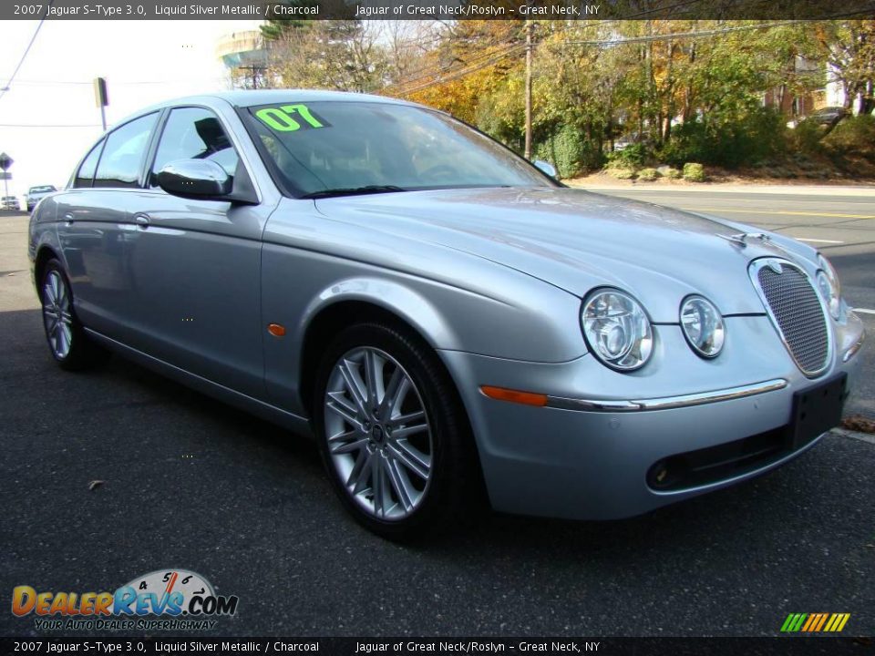 2007 Jaguar S-Type 3.0 Liquid Silver Metallic / Charcoal Photo #7