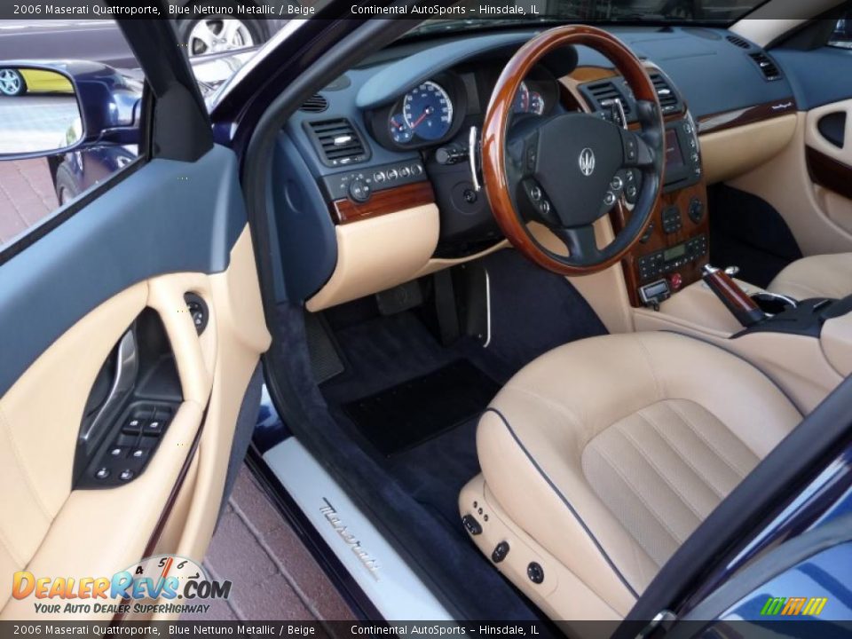 2006 Maserati Quattroporte Blue Nettuno Metallic / Beige Photo #13
