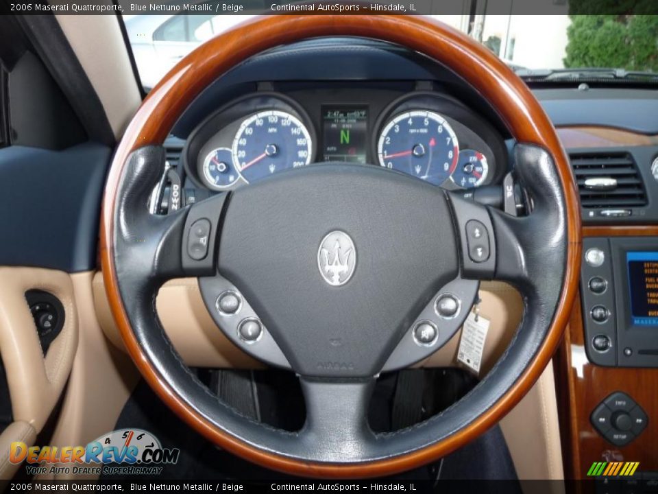 2006 Maserati Quattroporte Blue Nettuno Metallic / Beige Photo #15