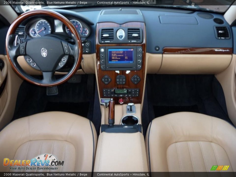 2006 Maserati Quattroporte Blue Nettuno Metallic / Beige Photo #16