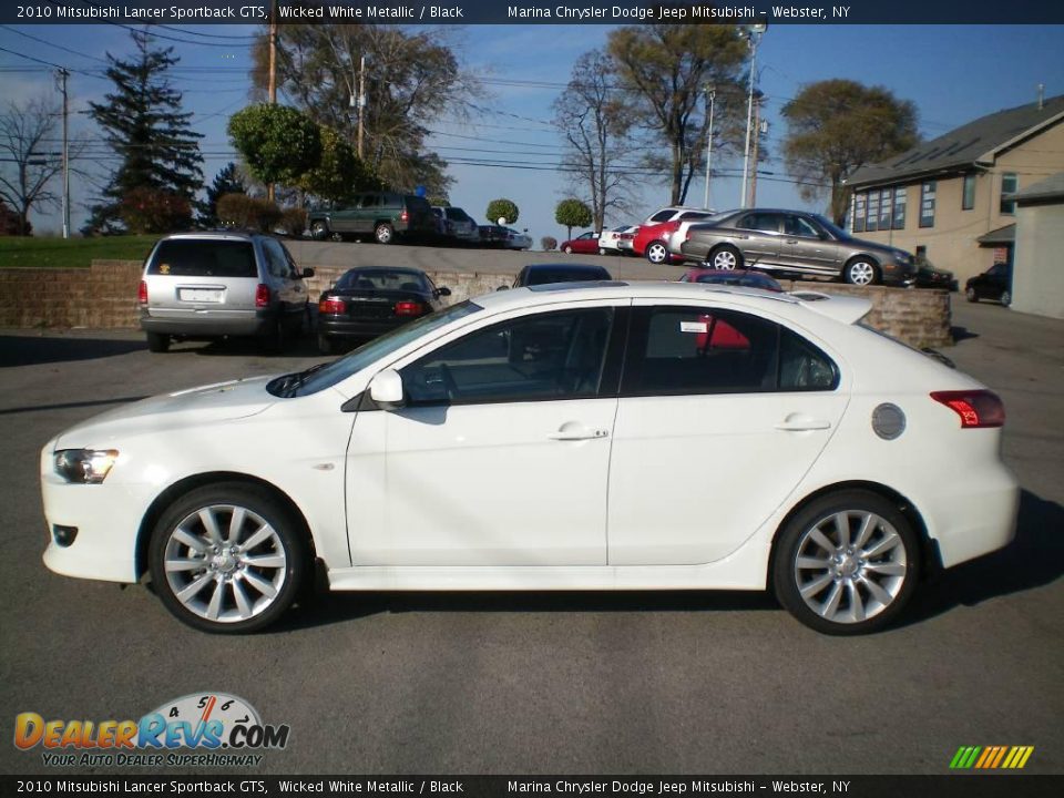 2010 Mitsubishi Lancer Sportback GTS Wicked White Metallic / Black Photo #7