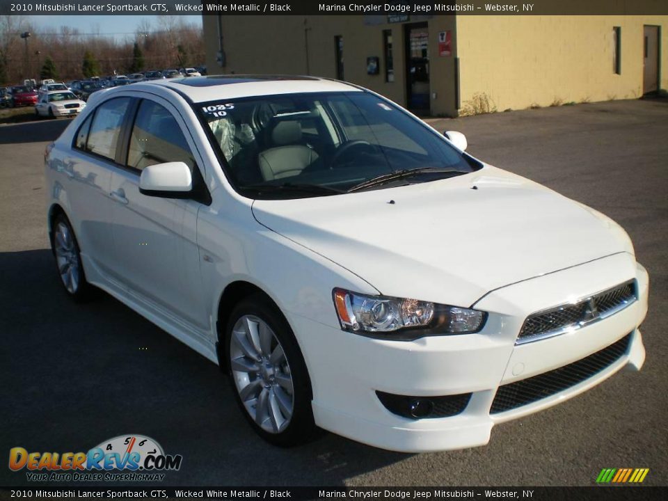 2010 Mitsubishi Lancer Sportback GTS Wicked White Metallic / Black Photo #12