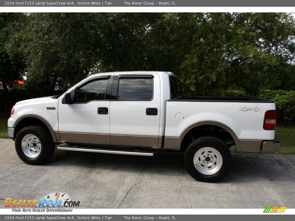 2004 Ford F150 Lariat SuperCrew 4x4 Oxford White / Tan Photo #6