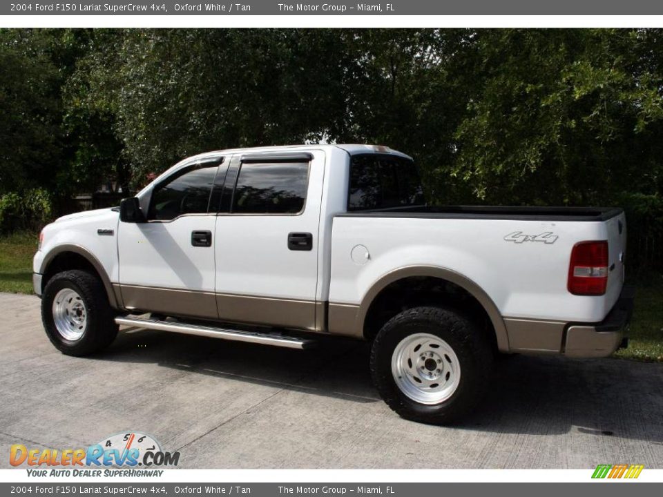 2004 Ford F150 Lariat SuperCrew 4x4 Oxford White / Tan Photo #7