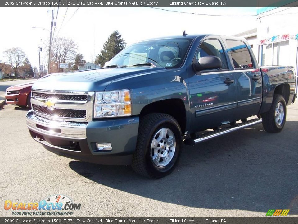2009 Chevrolet Silverado 1500 LT Z71 Crew Cab 4x4 Blue Granite Metallic / Ebony Photo #4