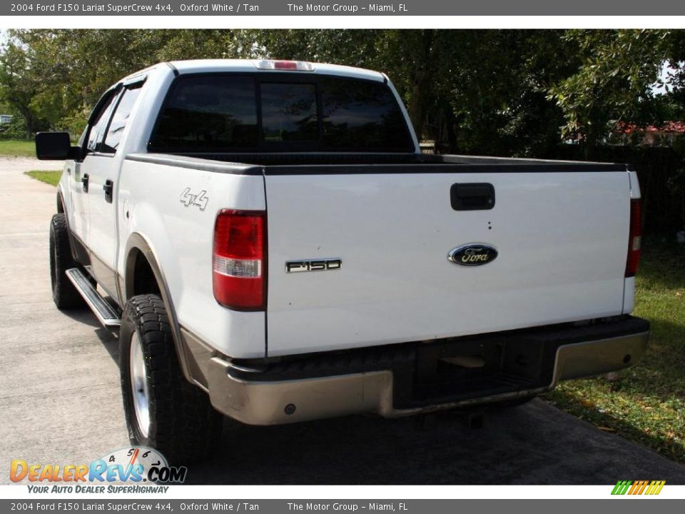 2004 Ford F150 Lariat SuperCrew 4x4 Oxford White / Tan Photo #9