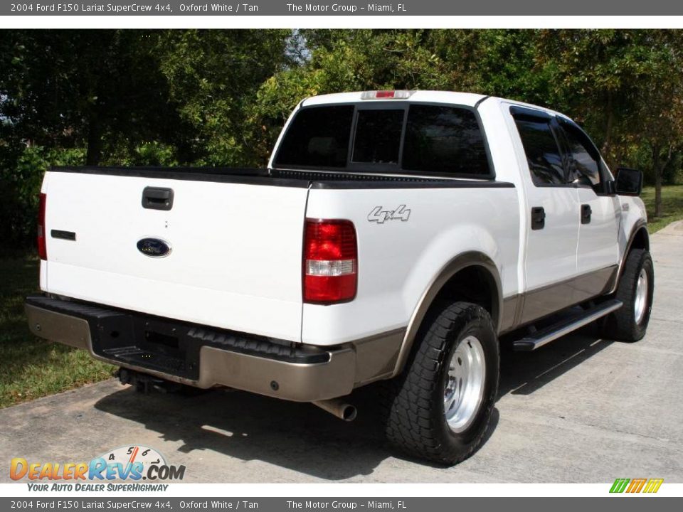 2004 Ford F150 Lariat SuperCrew 4x4 Oxford White / Tan Photo #10