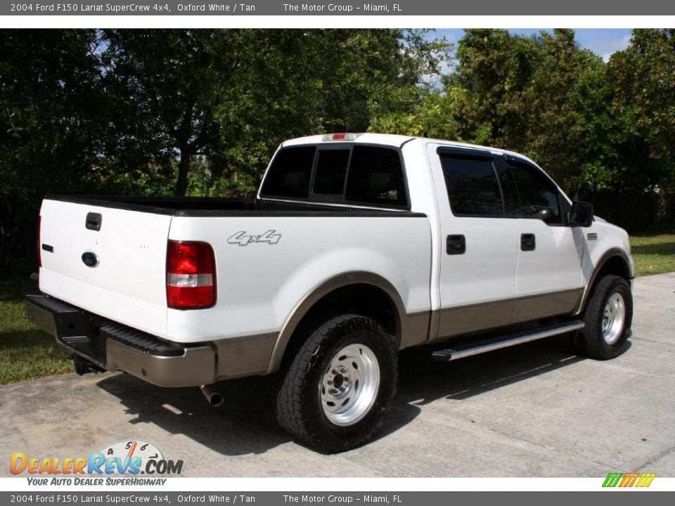 2004 Ford F150 Lariat SuperCrew 4x4 Oxford White / Tan Photo #11