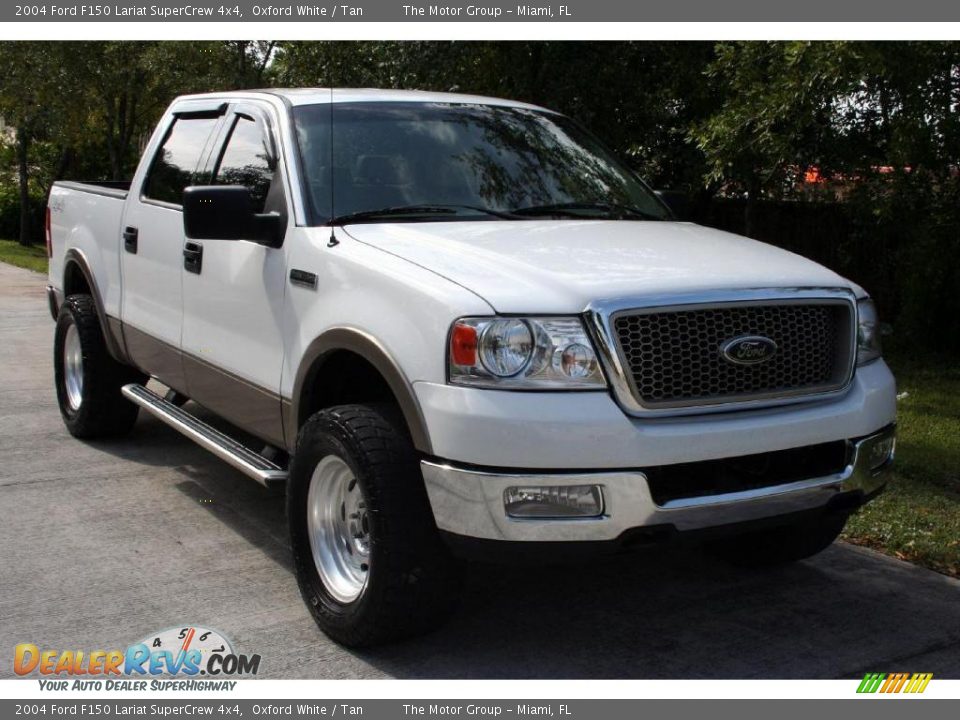 2004 Ford F150 Lariat SuperCrew 4x4 Oxford White / Tan Photo #19