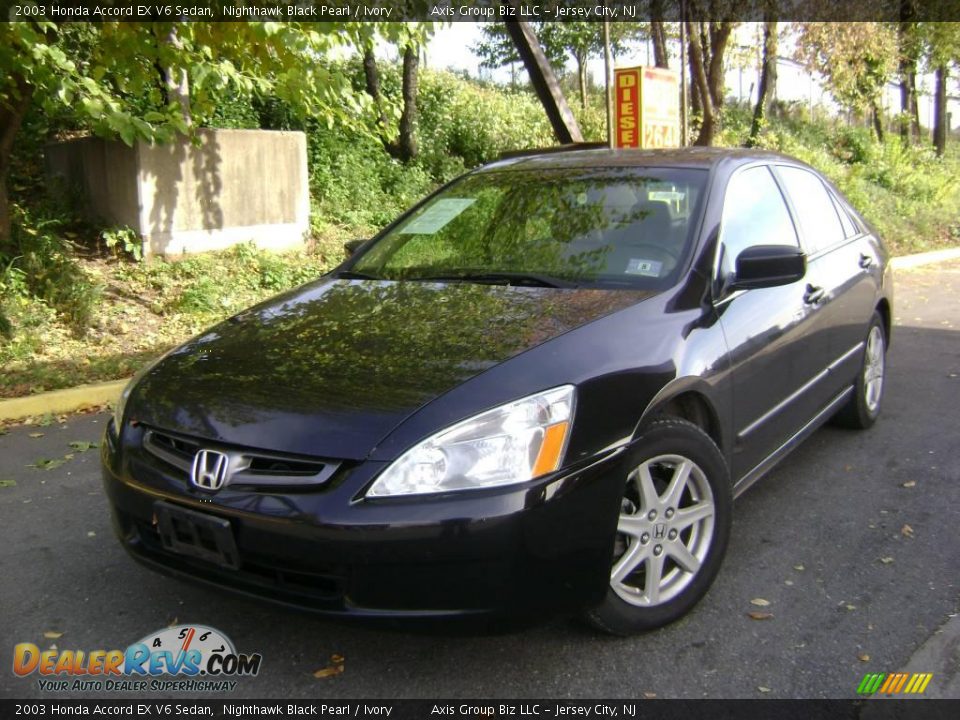 2003 Honda Accord EX V6 Sedan Nighthawk Black Pearl / Ivory Photo #6
