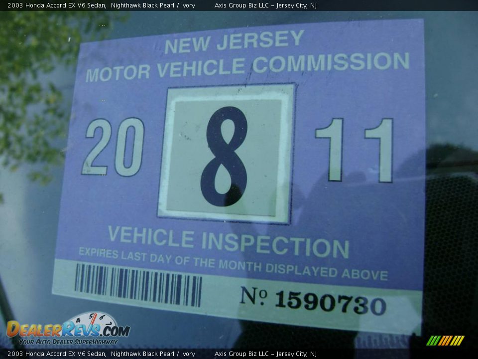 2003 Honda Accord EX V6 Sedan Nighthawk Black Pearl / Ivory Photo #7