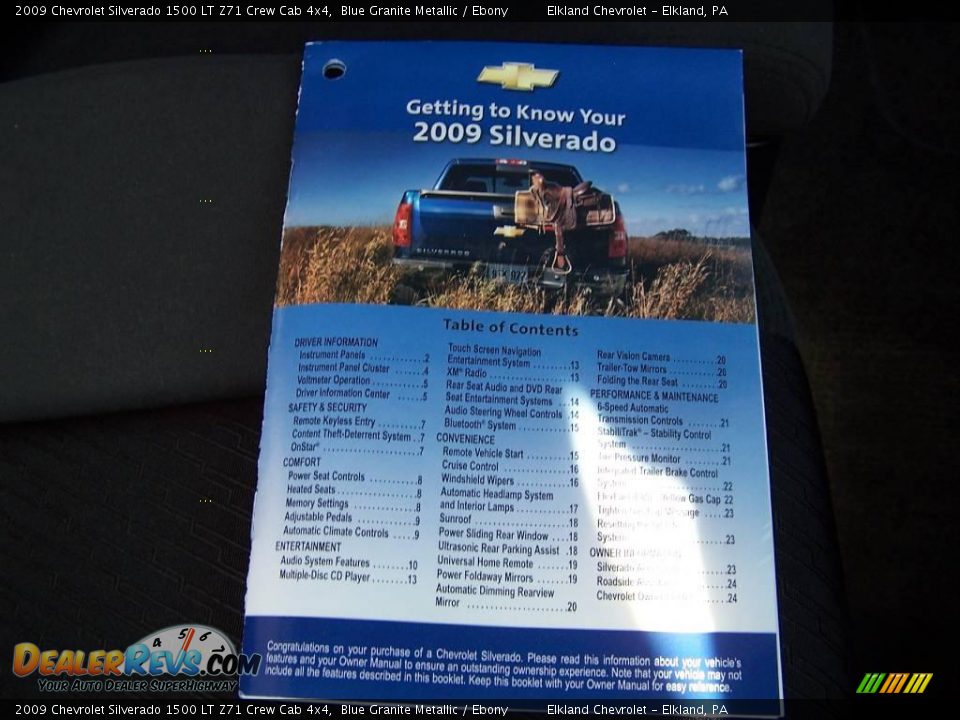 2009 Chevrolet Silverado 1500 LT Z71 Crew Cab 4x4 Blue Granite Metallic / Ebony Photo #24