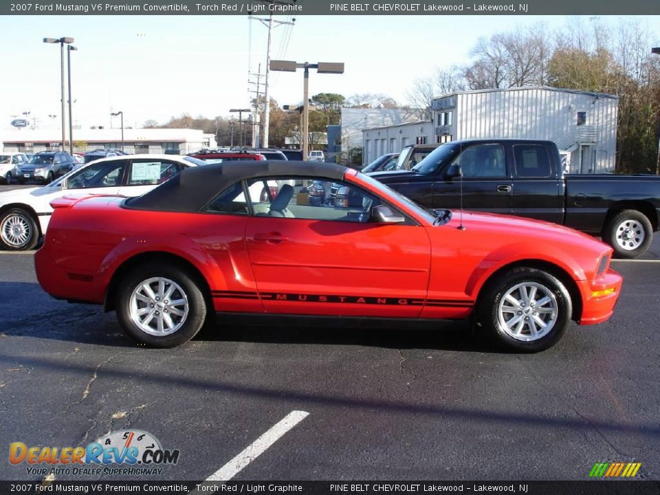 2007 Ford Mustang V6 Premium Convertible Torch Red / Light Graphite Photo #3