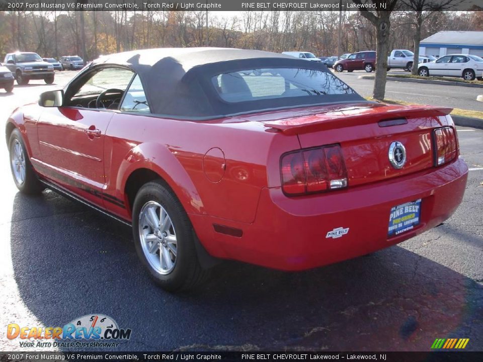 2007 Ford Mustang V6 Premium Convertible Torch Red / Light Graphite Photo #5