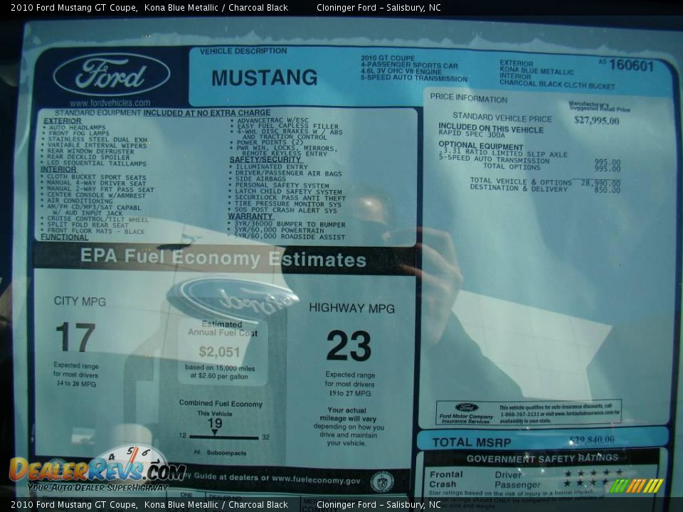 2010 Ford Mustang GT Coupe Kona Blue Metallic / Charcoal Black Photo #11