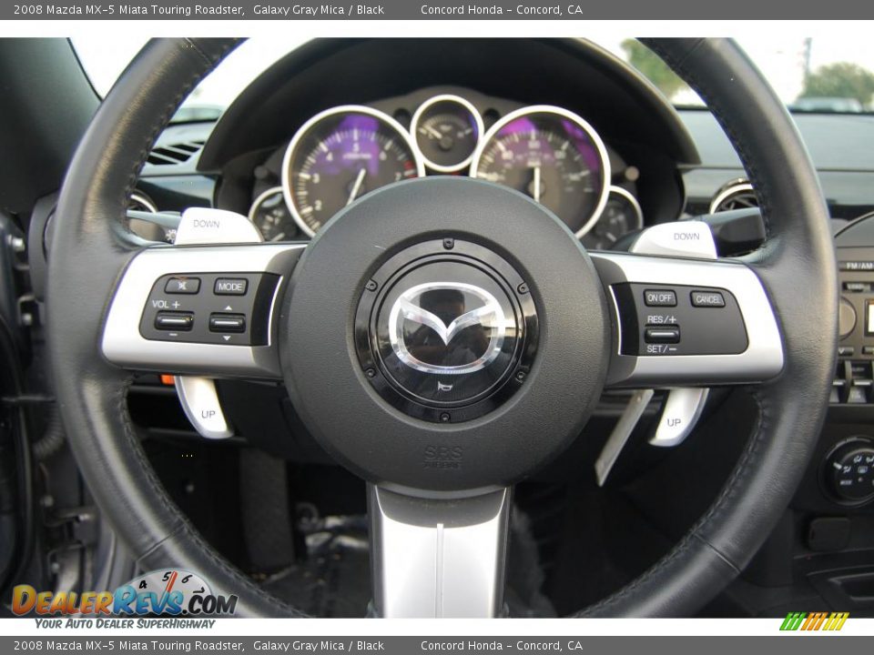 2008 Mazda MX-5 Miata Touring Roadster Galaxy Gray Mica / Black Photo #19