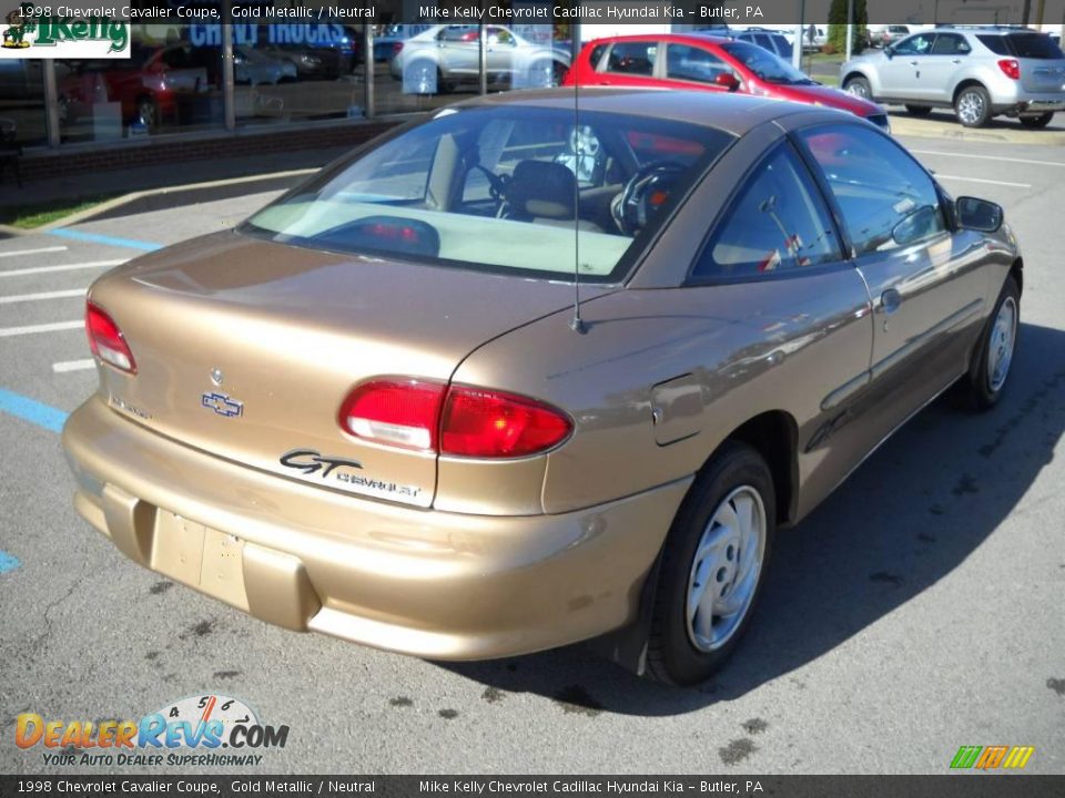 1998 Chevrolet Cavalier Coupe Gold Metallic / Neutral Photo #3