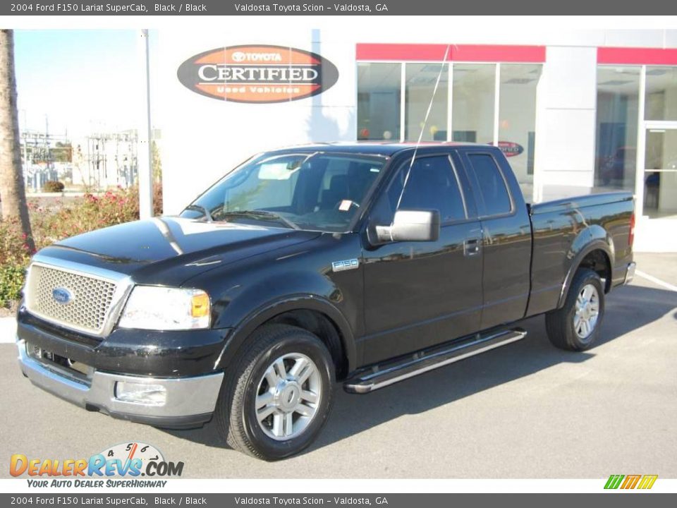 2004 Ford F150 Lariat SuperCab Black / Black Photo #1