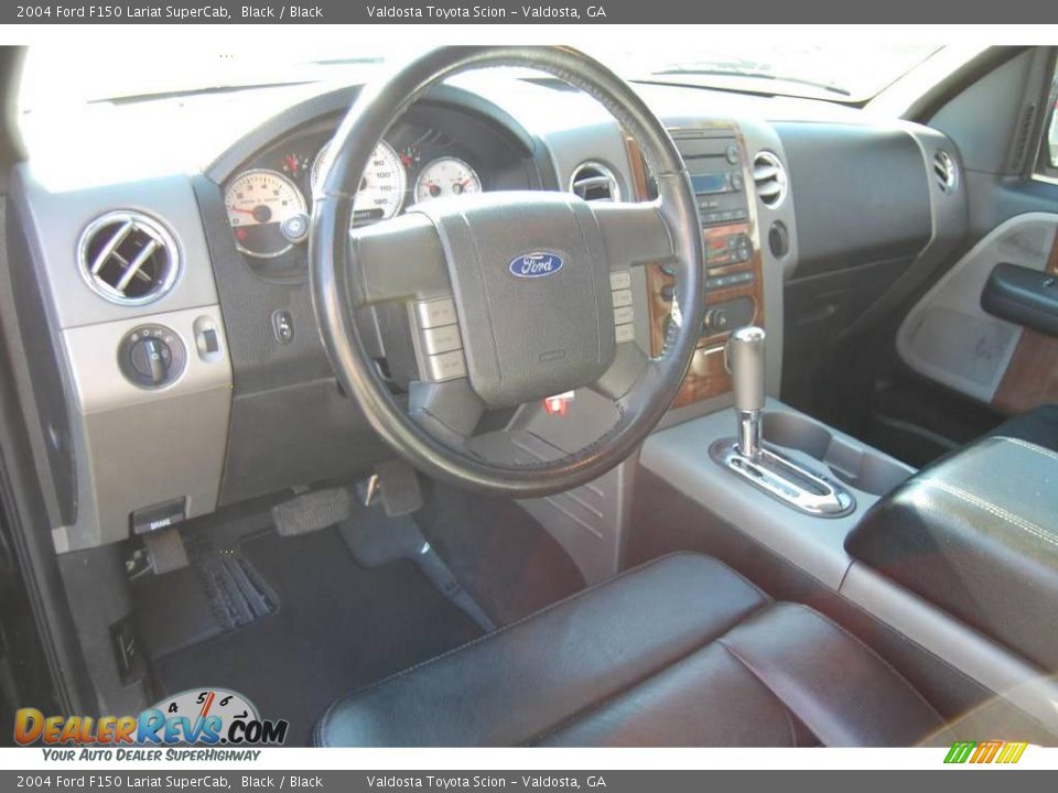 2004 Ford F150 Lariat SuperCab Black / Black Photo #8