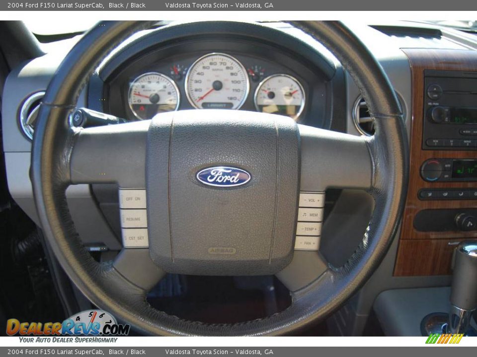 2004 Ford F150 Lariat SuperCab Black / Black Photo #9