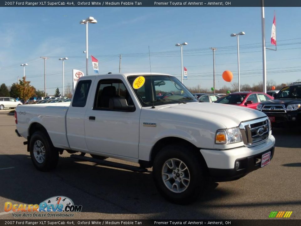 2007 Ford Ranger XLT SuperCab 4x4 Oxford White / Medium Pebble Tan Photo #7