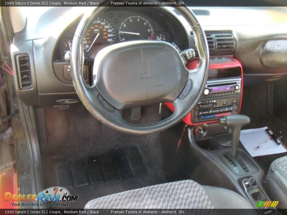 1999 Saturn S Series SC2 Coupe Medium Red / Black Photo #14
