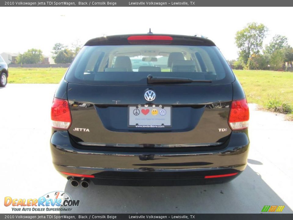 2010 Volkswagen Jetta TDI SportWagen Black / Cornsilk Beige Photo #2