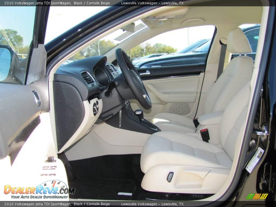 2010 Volkswagen Jetta TDI SportWagen Black / Cornsilk Beige Photo #3