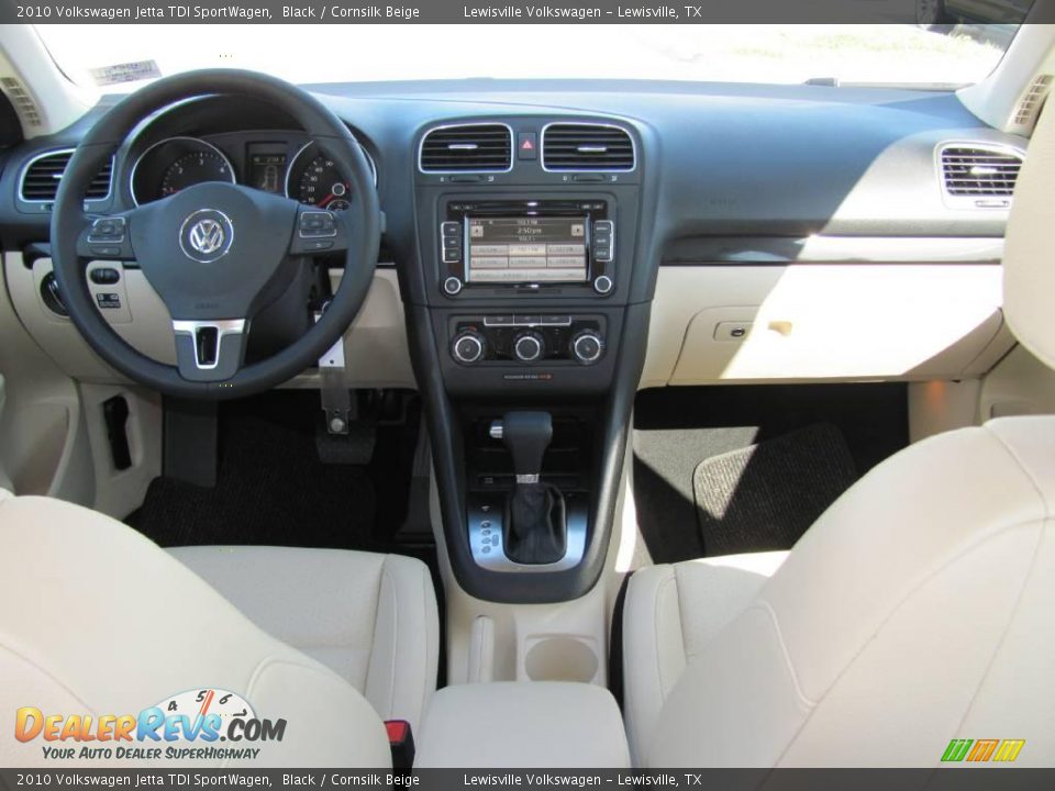 2010 Volkswagen Jetta TDI SportWagen Black / Cornsilk Beige Photo #5