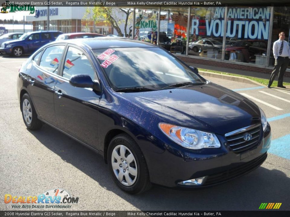 2008 Hyundai Elantra GLS Sedan Regatta Blue Metallic / Beige Photo #1