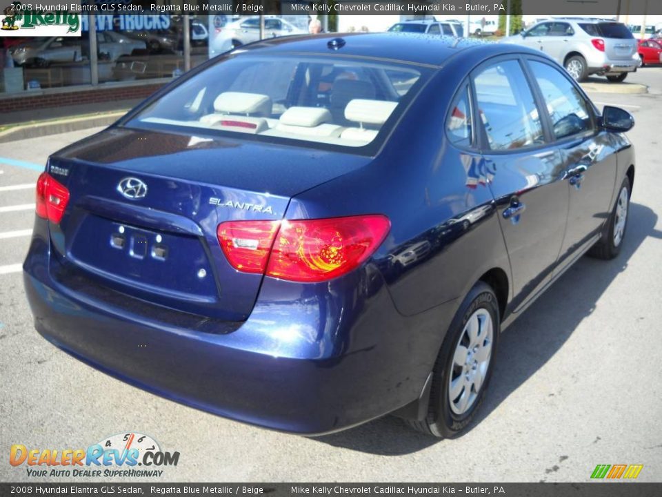 2008 Hyundai Elantra GLS Sedan Regatta Blue Metallic / Beige Photo #3