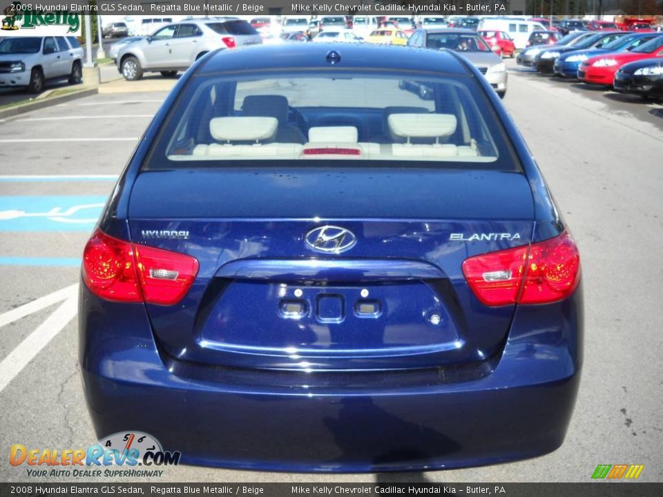 2008 Hyundai Elantra GLS Sedan Regatta Blue Metallic / Beige Photo #4