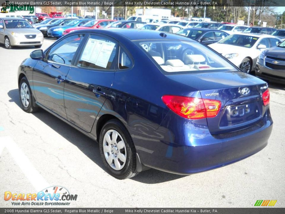2008 Hyundai Elantra GLS Sedan Regatta Blue Metallic / Beige Photo #5