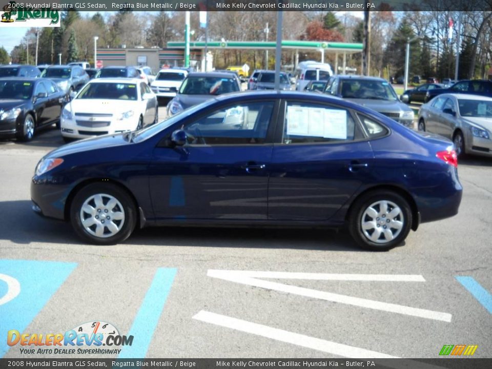 2008 Hyundai Elantra GLS Sedan Regatta Blue Metallic / Beige Photo #6