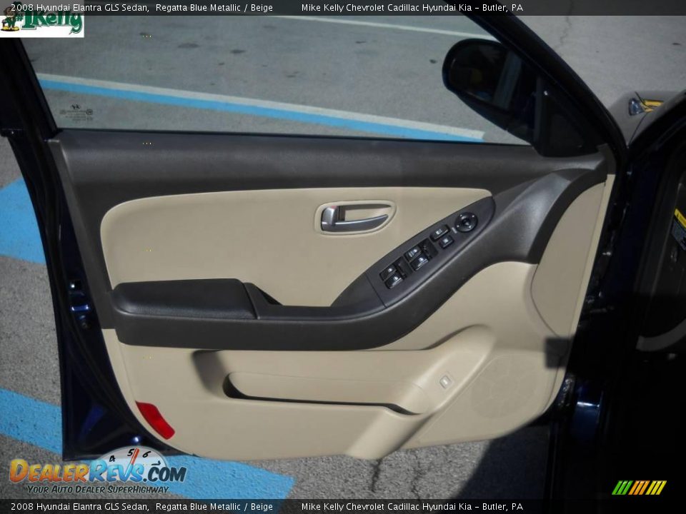 2008 Hyundai Elantra GLS Sedan Regatta Blue Metallic / Beige Photo #7