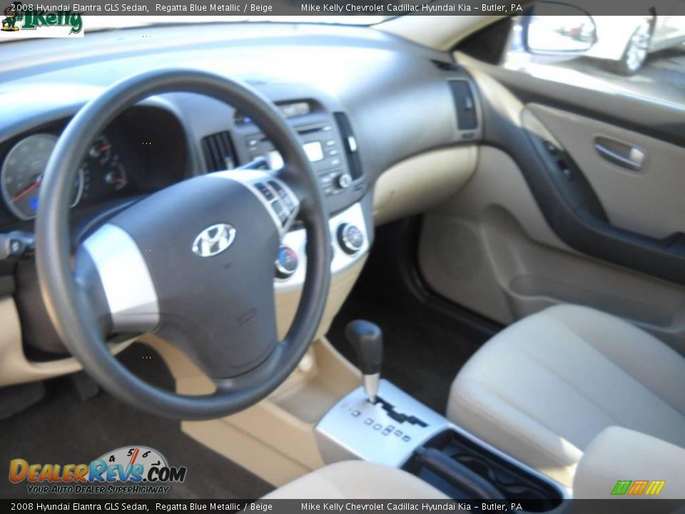 2008 Hyundai Elantra GLS Sedan Regatta Blue Metallic / Beige Photo #8