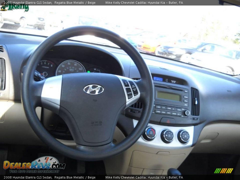 2008 Hyundai Elantra GLS Sedan Regatta Blue Metallic / Beige Photo #11