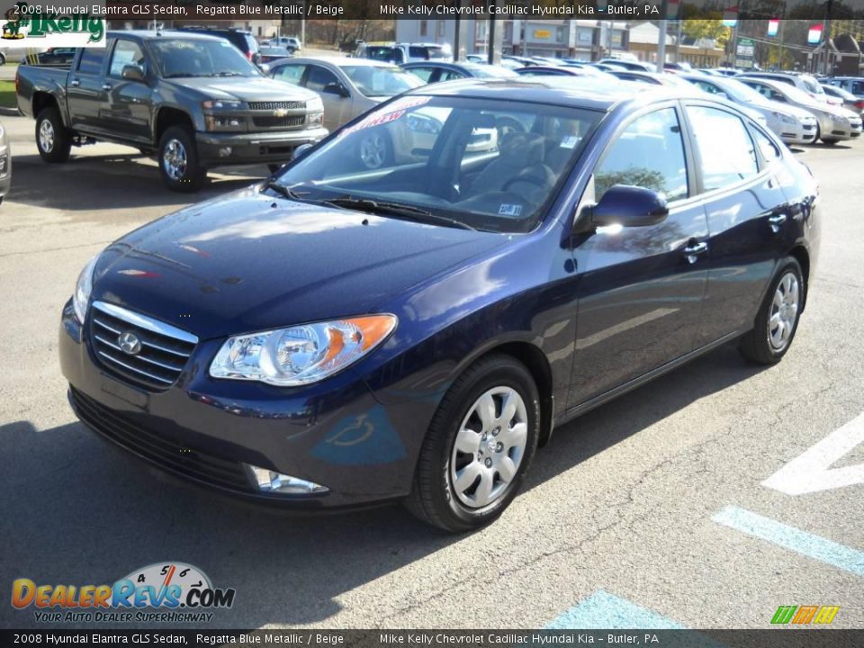 2008 Hyundai Elantra GLS Sedan Regatta Blue Metallic / Beige Photo #14