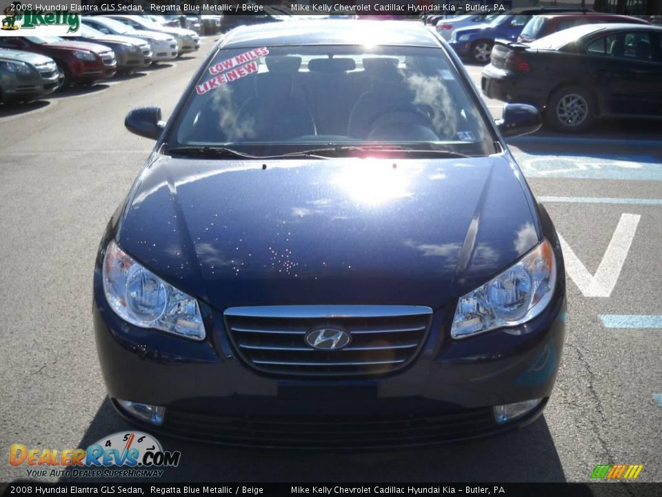 2008 Hyundai Elantra GLS Sedan Regatta Blue Metallic / Beige Photo #15
