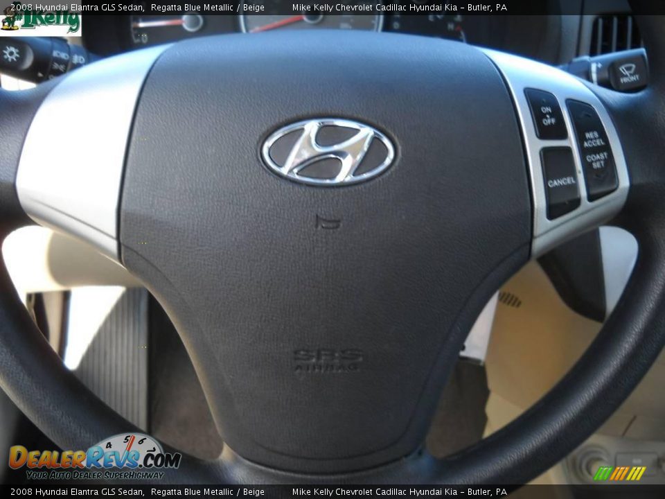 2008 Hyundai Elantra GLS Sedan Regatta Blue Metallic / Beige Photo #19