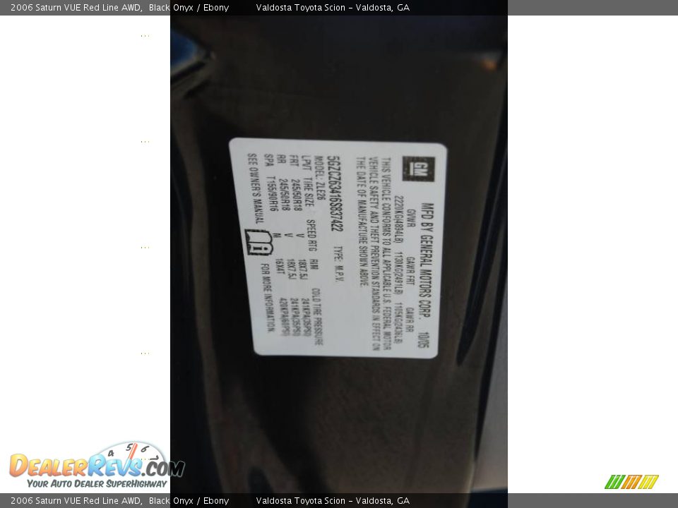 2006 Saturn VUE Red Line AWD Black Onyx / Ebony Photo #20