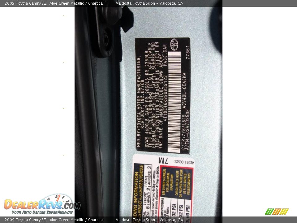 2009 Toyota Camry SE Aloe Green Metallic / Charcoal Photo #18