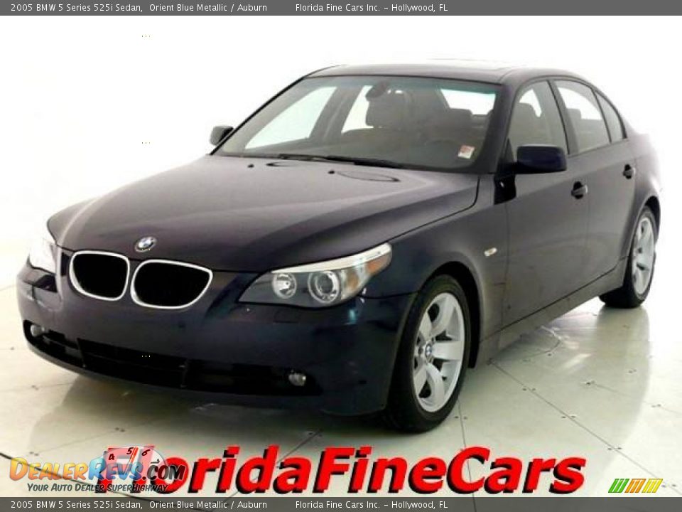2005 BMW 5 Series 525i Sedan Orient Blue Metallic / Auburn Photo #1