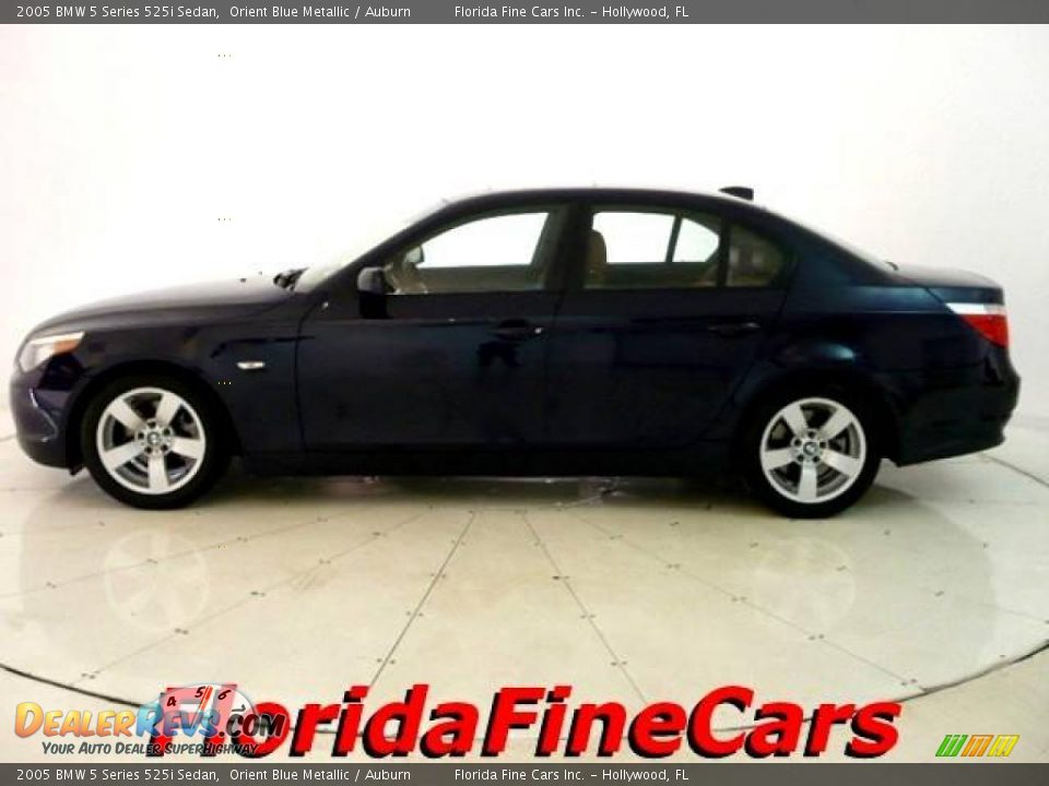 2005 BMW 5 Series 525i Sedan Orient Blue Metallic / Auburn Photo #3